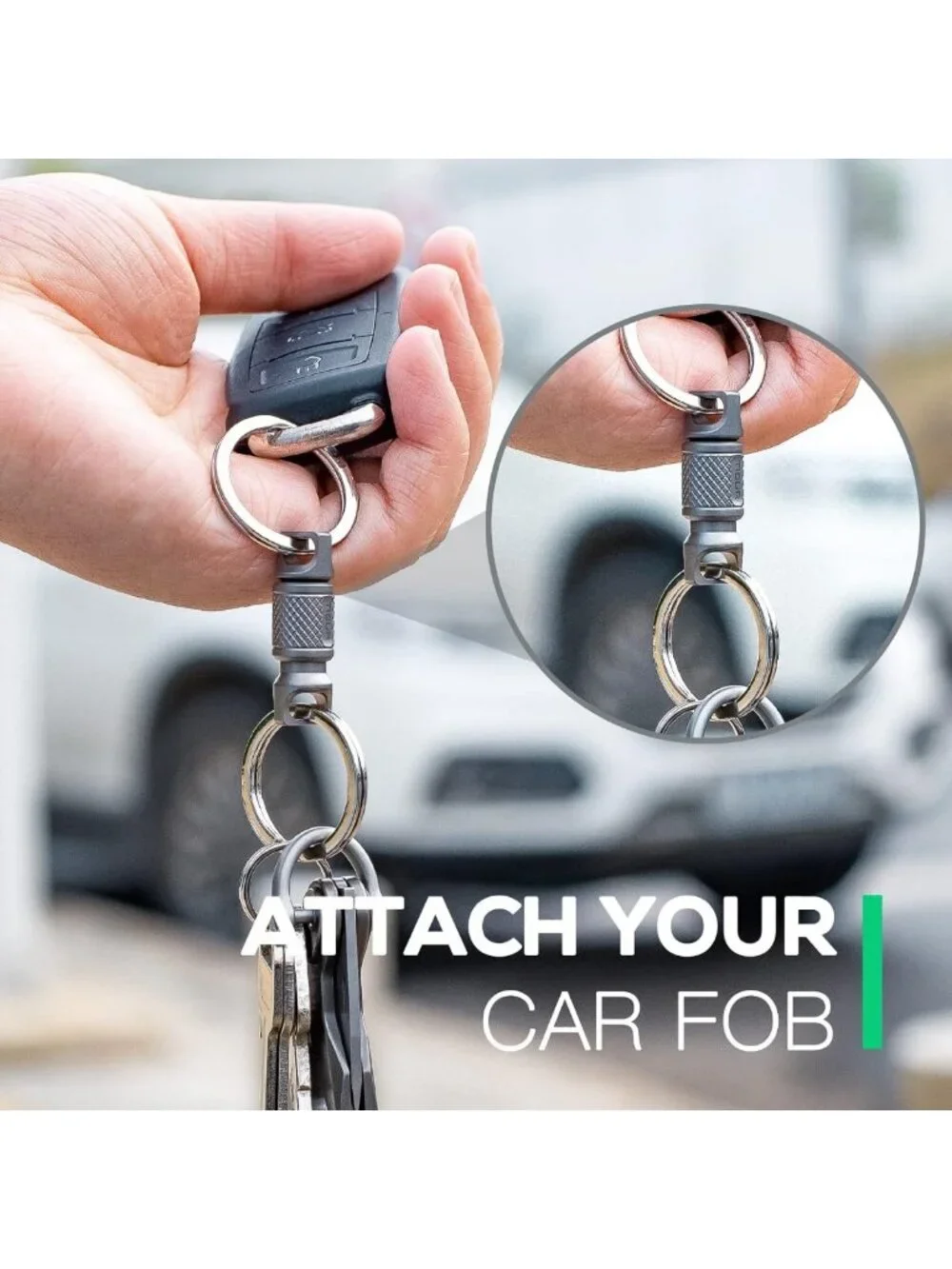 Detachable Titanium Quick Release Keychain - Lightweight, Durable Key Ring